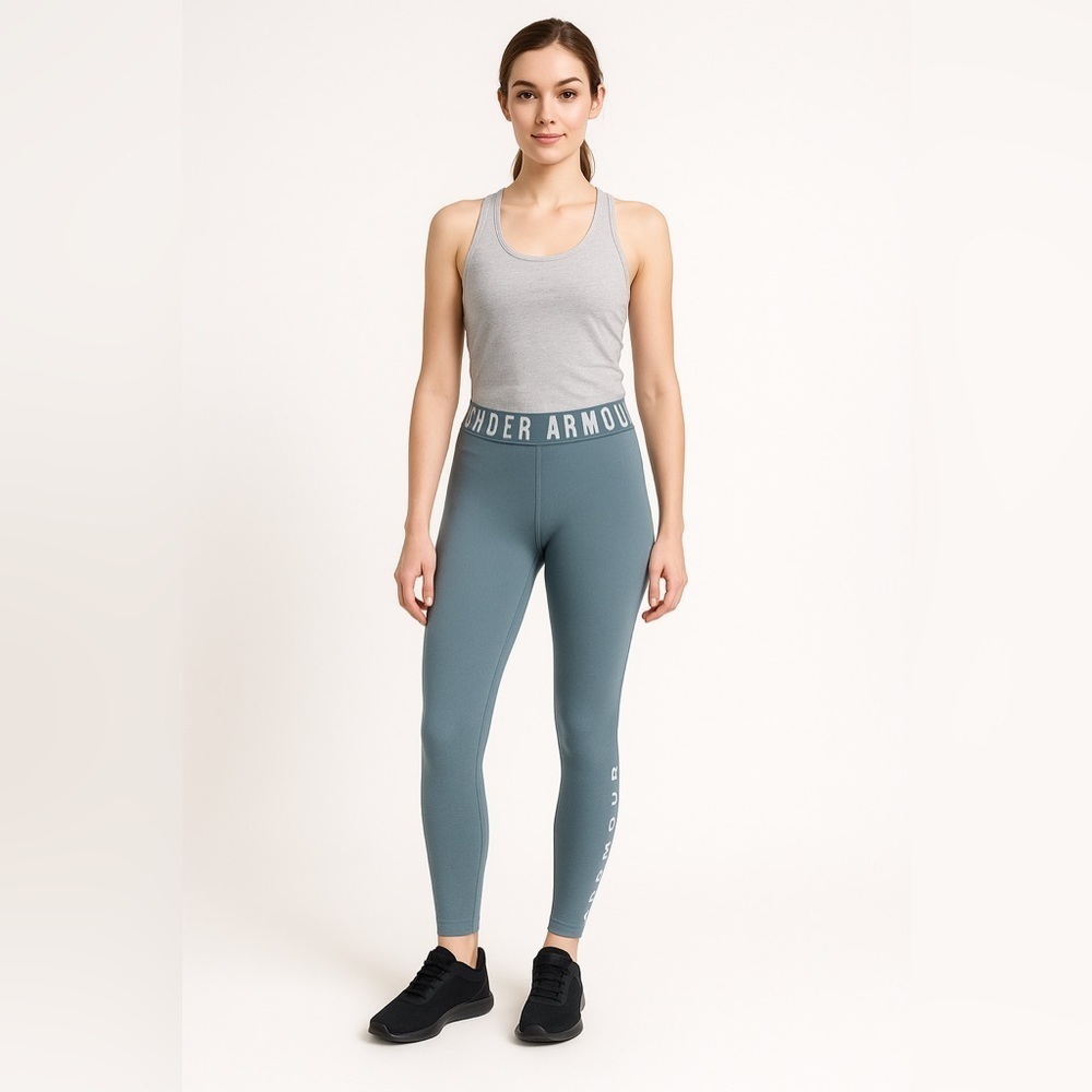 Under Armour Favorite Graphic Leggings Grey Blue Women’s S | Athleisure